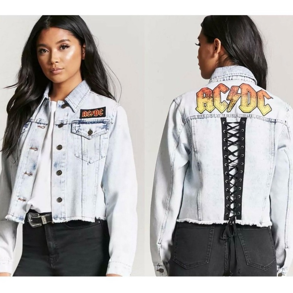 AC/DC Jean Jacket with Lace-Up Back